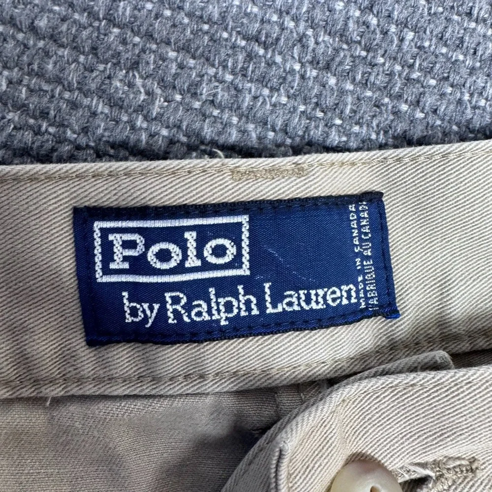 Polo Ralph Lauren Andrew Pant Mens 38x32 Beige Pleated Chino Cotton Trousers
